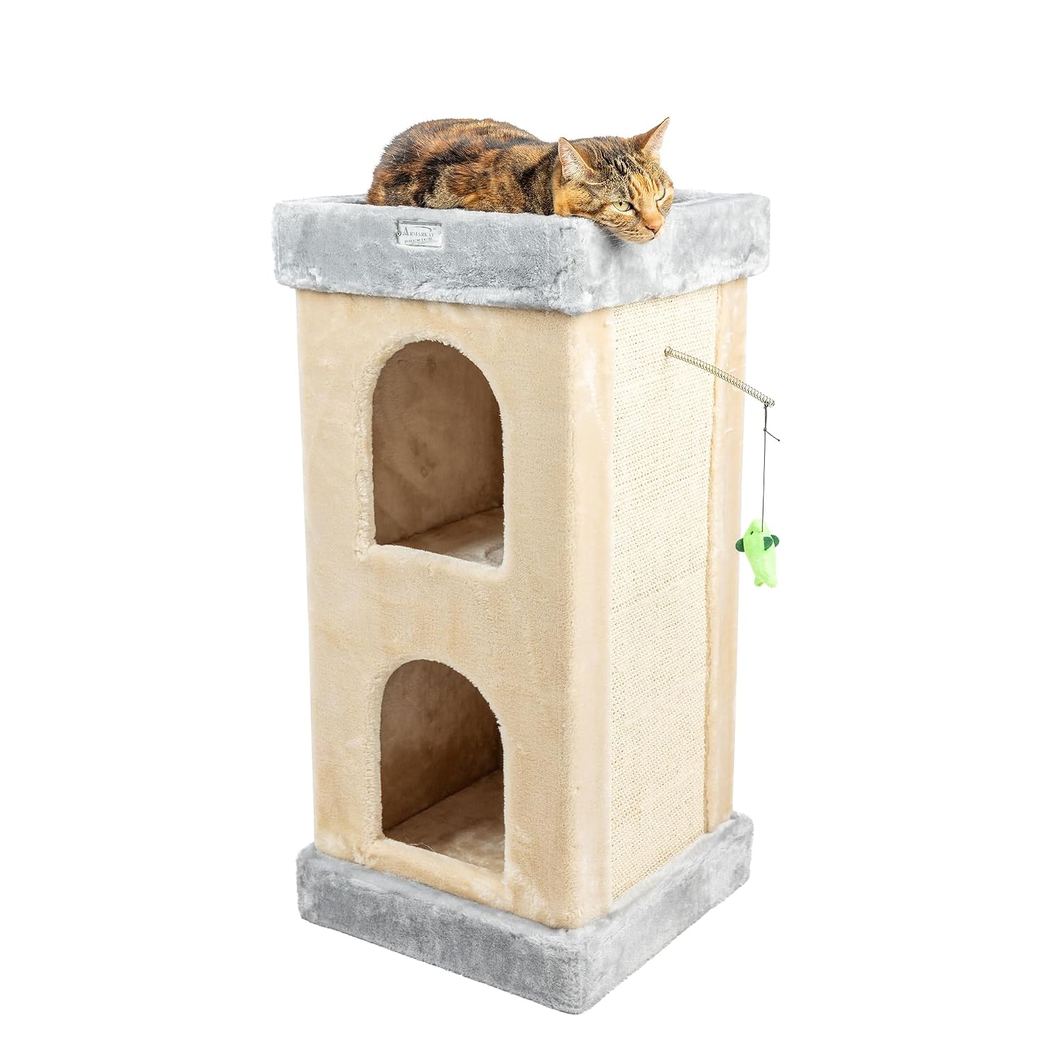 Cat Scratching Post - Premium-Katzenbaum mit Kratzstamm und Mehrstöckigem Hochhaus,