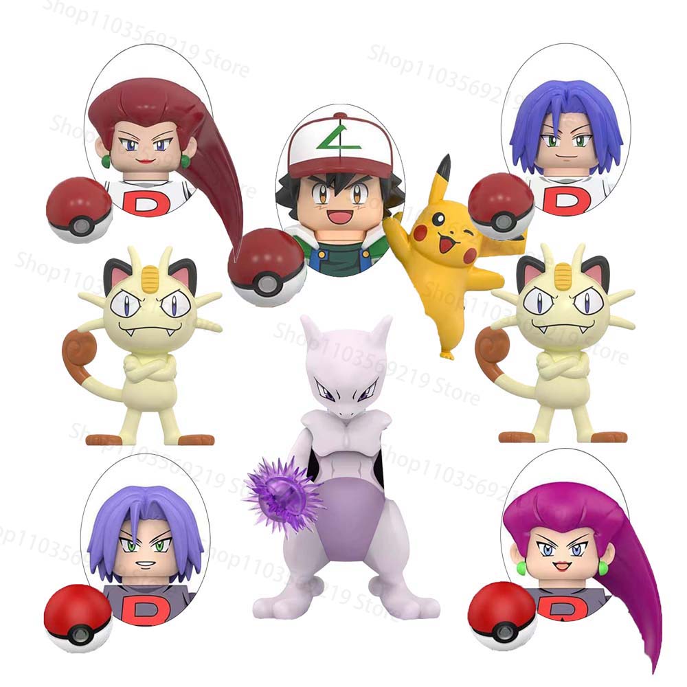 Pet Supplies Delivery - Haustiertrainer Cartoon-Bausteine Jessie James Meowth Meowth