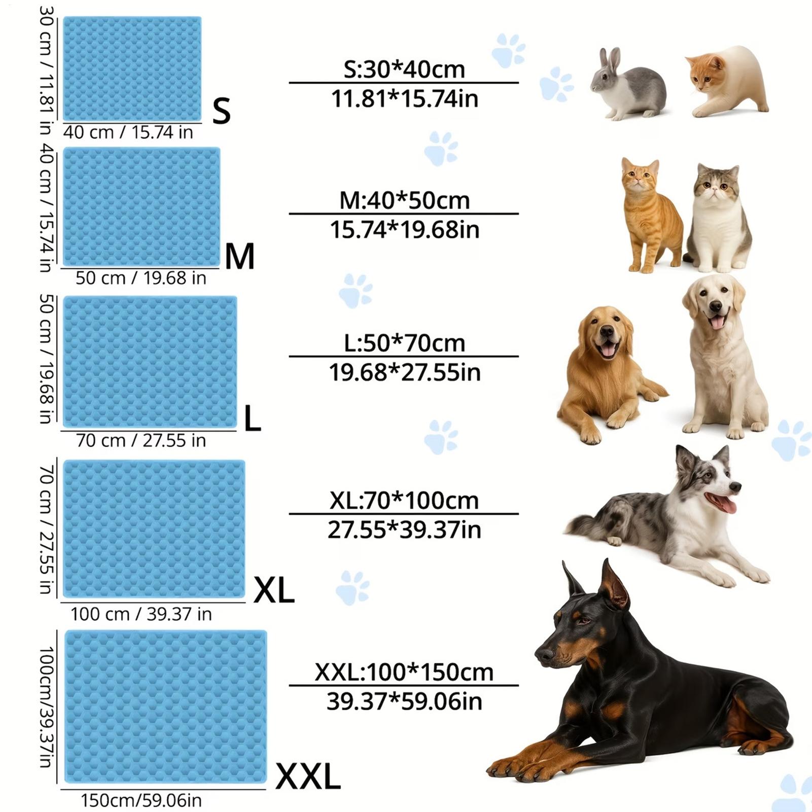 Pet Supplies Dog Wash - Sommer-Haustier-Kühlmatte: Atmungsaktive Eisseide, waschbares Haustierbett, langlebiges