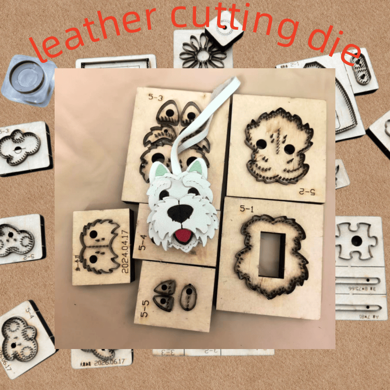 Dog Raincoat - Holzschneidform, Niedliche Westie-Welpen-Leder-Schlüsselanhänger-Form, DIY-Haustier-Hunde-Ornament-Form mit Japan-Stahlklinge