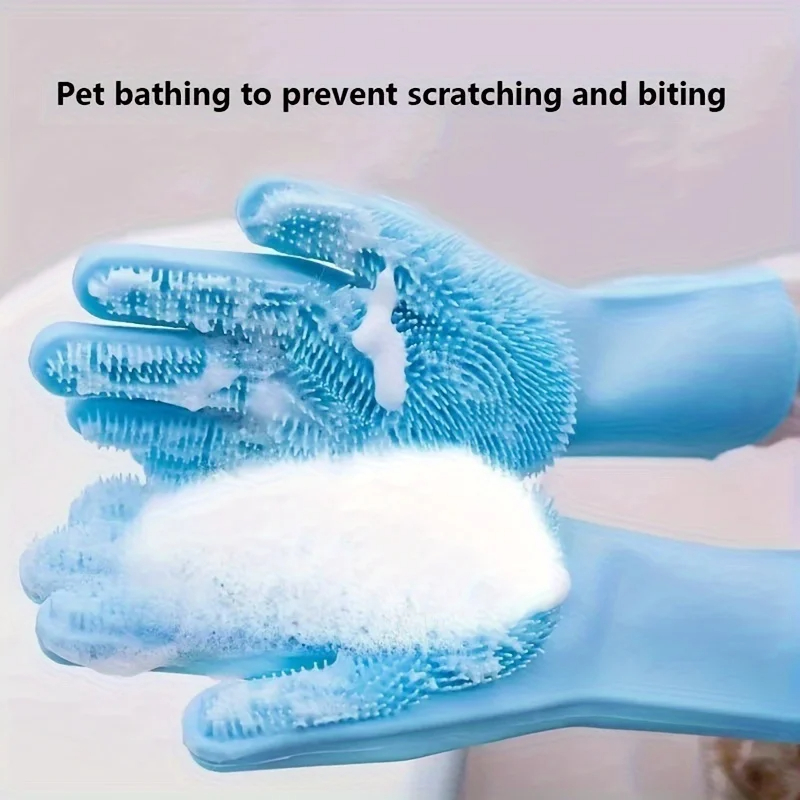 Pet Supplies App - Multifunktionale Silikon-Tierpflegehandschuhe Haarentferner Bürste Hund Katze
