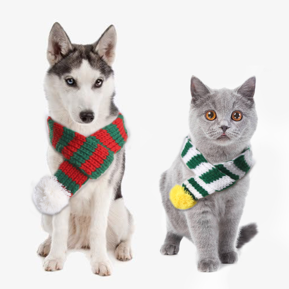 Pet Supplies Amazon - Amazon, gestrickter Weihnachtsschal für Haustiere, kreativer