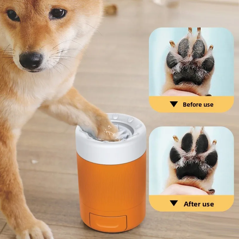 Dog Paw Cleaner - Halbautomatischer Pfotenreiniger mit weicher Silikonbürste für