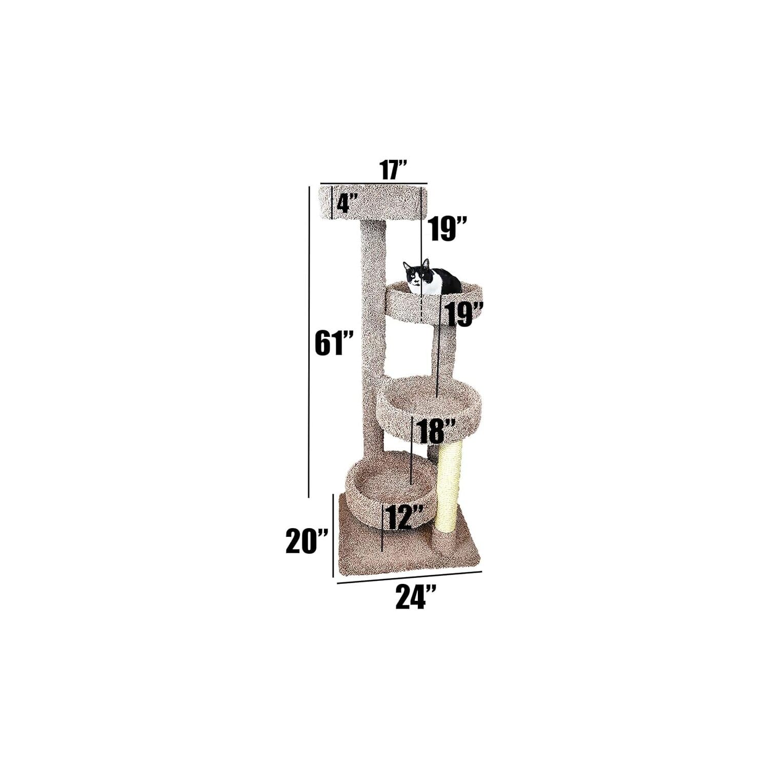Beigefarbener Kratzbaum mit Kr – Cat Scratching Post Bewertung und Preis